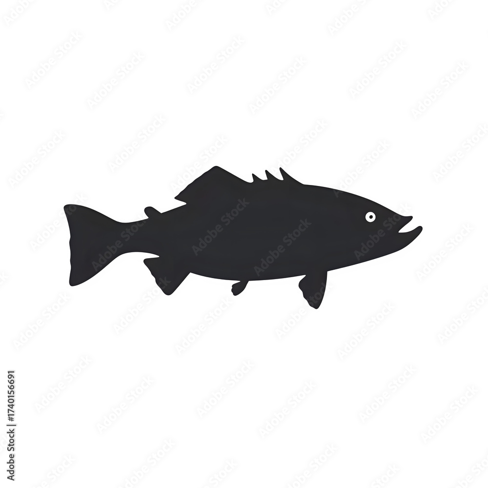Obraz premium Flat Silhouette Image of a Fishing Bobber