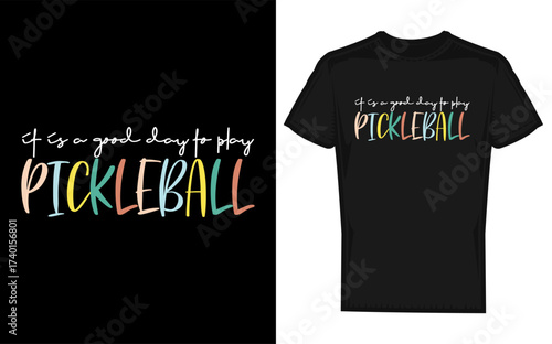 Women s it s a good day to play pickleball t shirt design with a silhouette of a woman playing pickleball perfect for sports enthusiasts and athletes silhouette