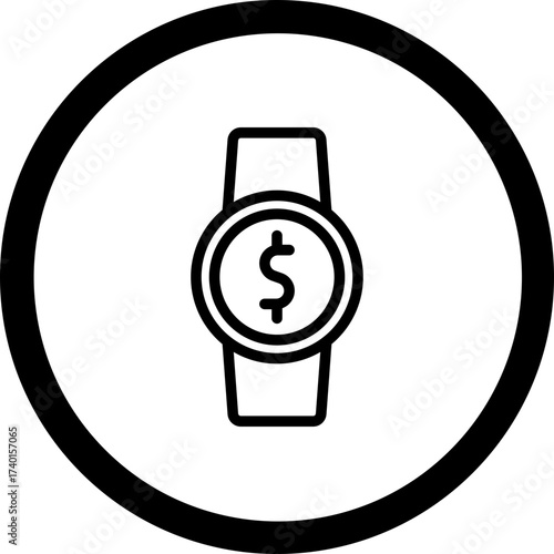 Wristwatch Vector Icon Design