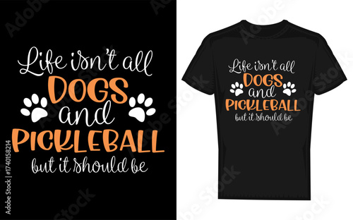 Humorous v neck t shirt design for women celebrating dogs and pickleball featuring a distinctive silhouette