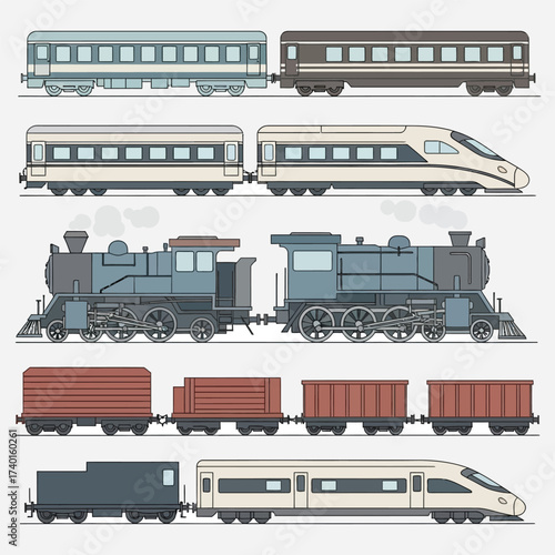 Evolution of Rail Transport From Steam to High-Speed Trains