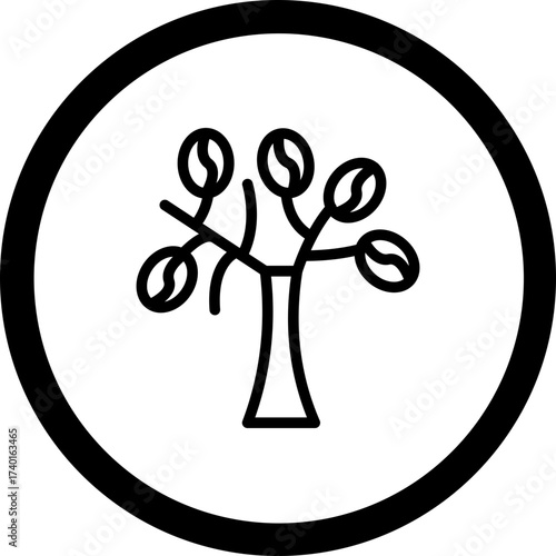 Coffer Tree Vector Icon Design