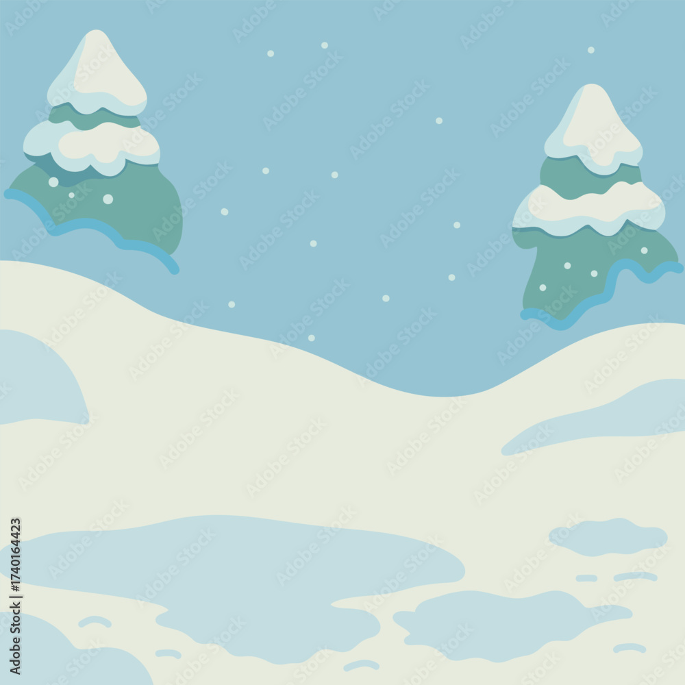 Fototapeta premium Snow Covered Trees Background