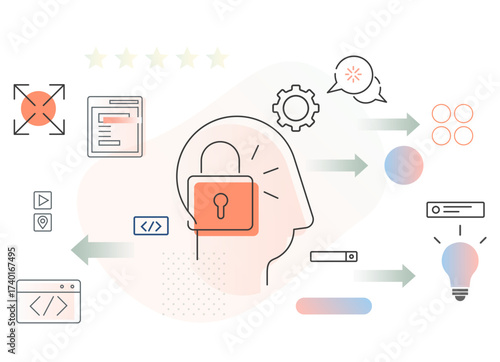 Blocked Mindset - Process Structuring to Innovation - Abstract Illustration