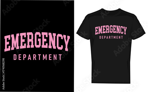 Retro pink silhouette of er nurses and doctor in an emergency department setting evoking a vintage medical atmosphere