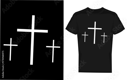 Inspiring christian silhouette design conveying faith overcoming fear perfect for religious art and apparel