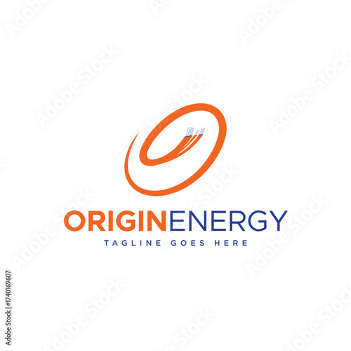 Cable Origin Energy logo power logo design template