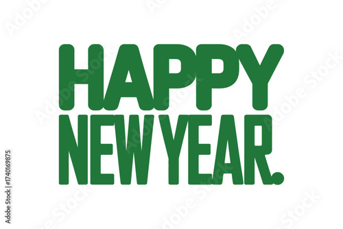 A happy new year message in green font on a white background is displayed here