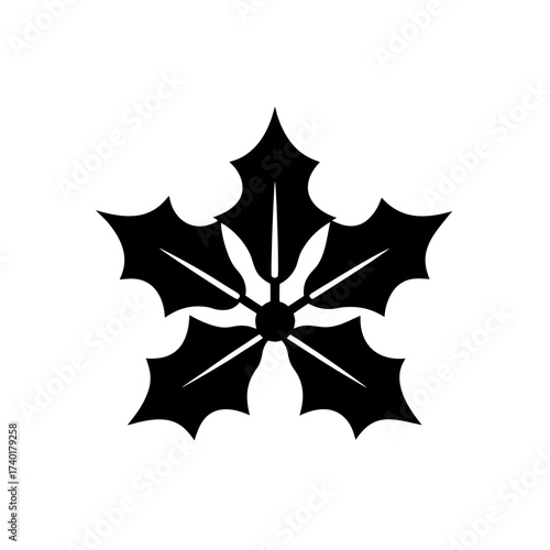 holly icon silhouette  black vector icon style  si