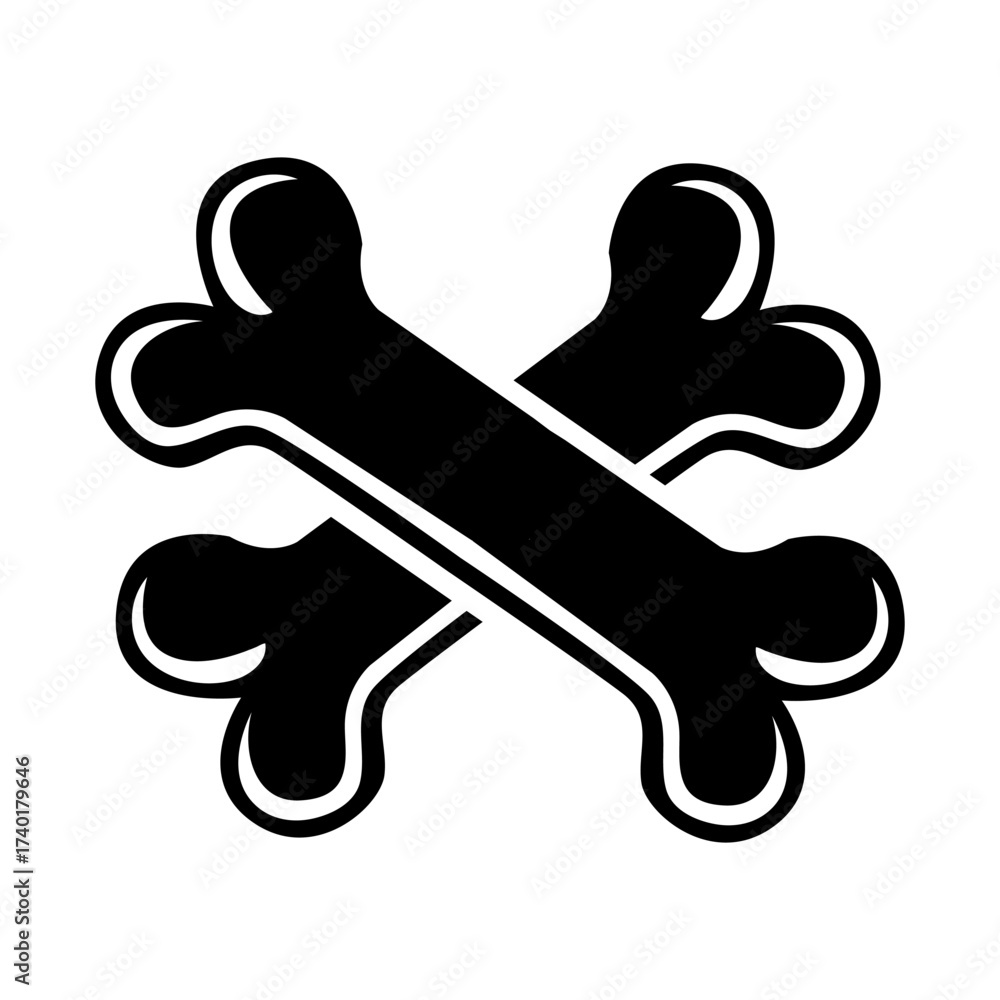 Fototapeta premium Dog Bone Silhouette Icon Design