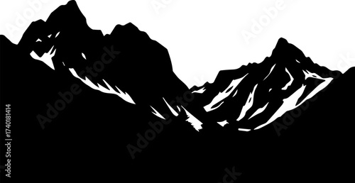 Sharp Mountain Peaks Vector Design