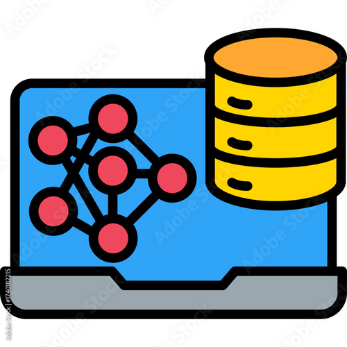 Neural Data lineal color icon