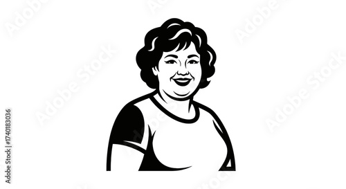 Joyful woman with a warm smile and curly hair, exuding positivity and approachability for diverse representation needs.