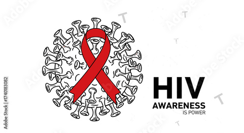 Unite against HIV awareness with powerful red ribbon symbolism, fostering global health understanding and support for a world free from AIDS