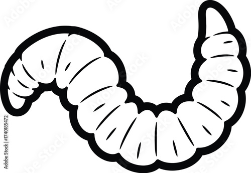 Cartoon grub illustration on a white background graphic