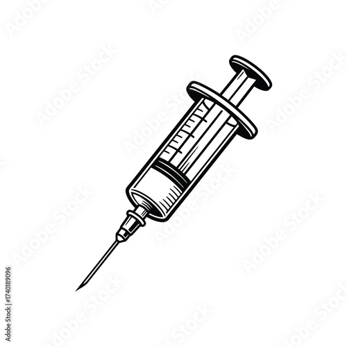 Medical Syringe Vector Illustration