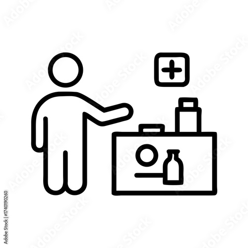  Person recycling plastic bottles outline icon