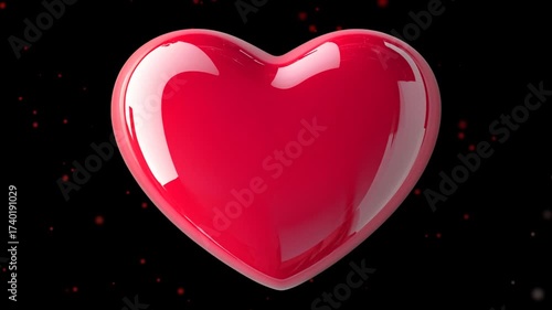 Heart break Particles animation with glowing red particles polygon effects. Abstract background with moving red particles and heart break animation. Red particle animation behind broken heart 4K Alpha