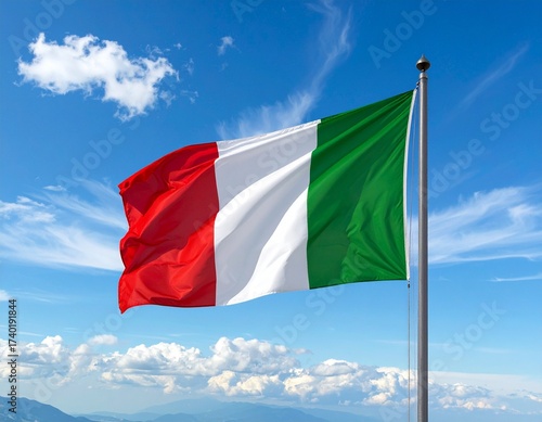 flag of italy Italy Flag Waving Against the Blue Sky
