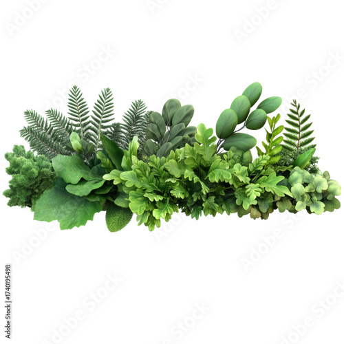 Green leaf oak leaf fern abstract nature modern art high fidelity decorative foliage lush vibrant botanical arrangement fresh natural plant design creative organic detailed realistic garden