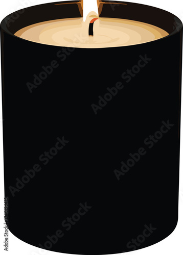 Black candle with lit wick silhouette