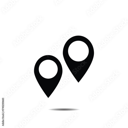 Vector art of black and white location pin icon