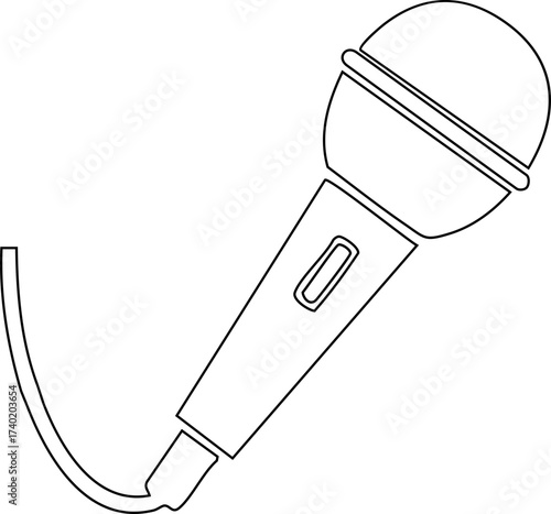 Clarinet outline silhouette with straight cylindrical body and reed mouthpiece in contour form.