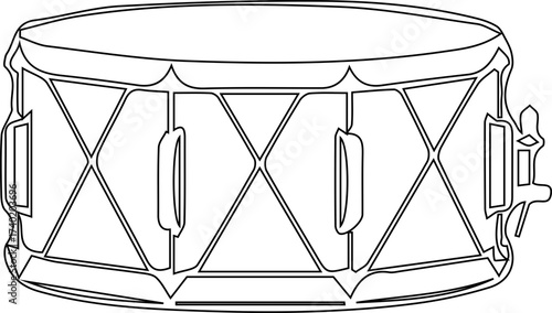 Drumhead outline silhouette illustrating circular membrane surface in contour art.