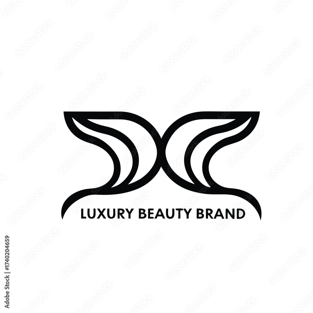 Fototapeta premium Minimalist luxury beauty brand logo design isolated on white background for cosmetic, fashion, or wellness company