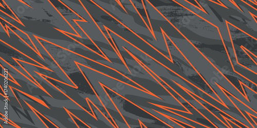 Vector seamless camo tiger stripe army fatigue pattern design	
