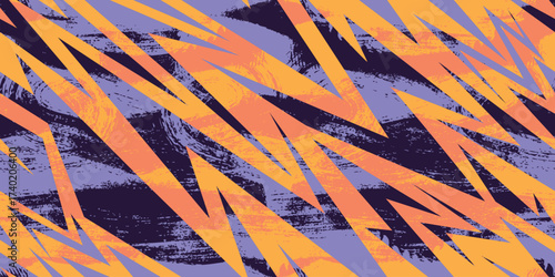 Vector seamless camo tiger stripe army fatigue pattern design	
