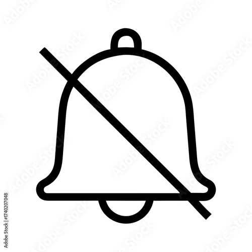 Illustration of a bell with a line through it indicating it is muted or the notifications are turned off