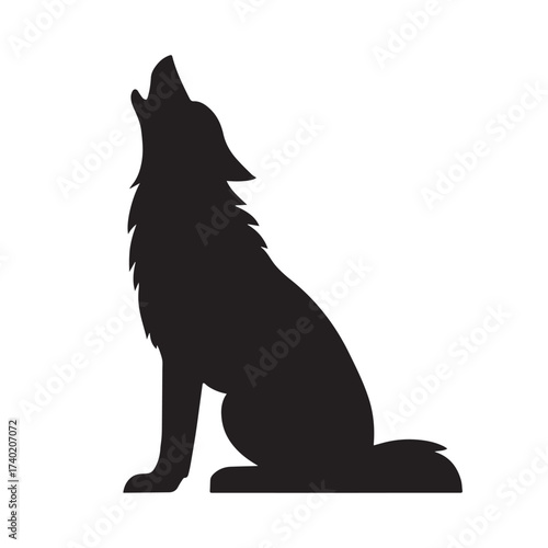 Black and White Fox Vector