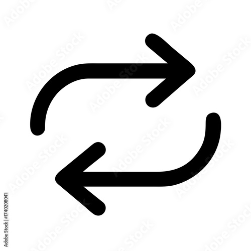 Exchange arrows icon vector illustration for transfer, refresh, sync, loop, and rotation design element use