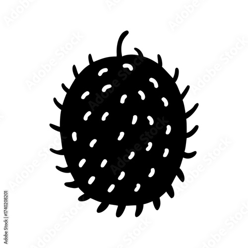 Isolated black rambutan fruit vector illustration exotic tropical fruit healthy food ingredient asian fruit design