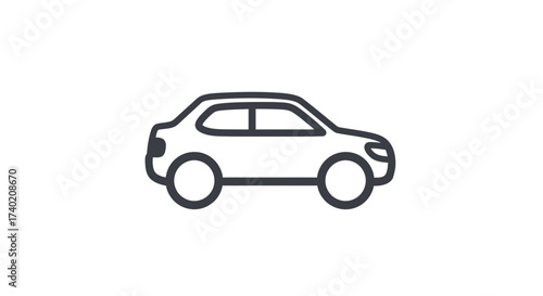 Car vehicle automobile transport drive automotive auto motorcar travel machine line drawing icon design