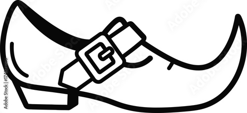 Leprechaun shoe with buckle a symbol of Saint Patrick's