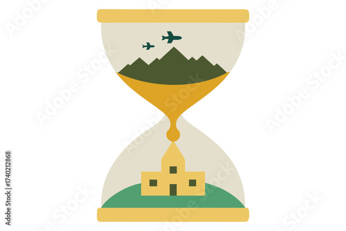 Hourglass War to Peace Concept Vector Illustration