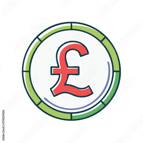 Stylized Pound Sterling Coin Symbol
