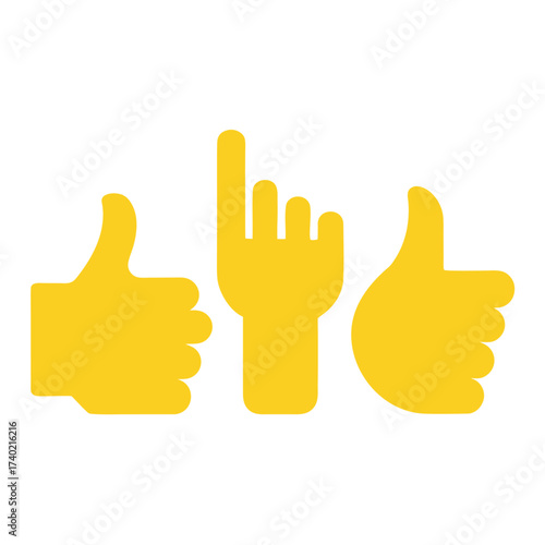 Valuation thumbs, Thumb up icon set