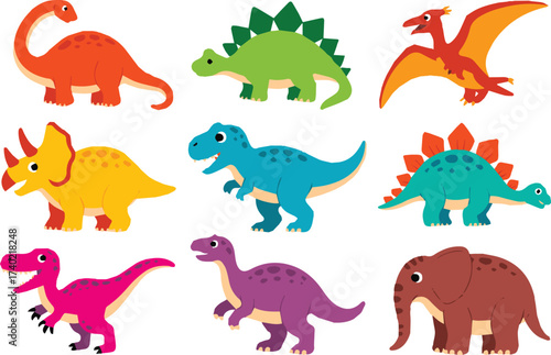 seamless dinosaur illustration collection vector ai eps png jpeg perfect for kids books posters and stickers