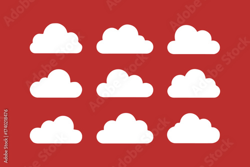 minimal cloud icon collection 9 variations flat weather symbols for web mobile ui vector ai eps png