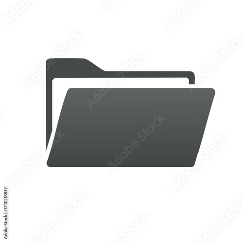 Gray File Folder Icon Computer Information System Data Management Recordkeeping Concept