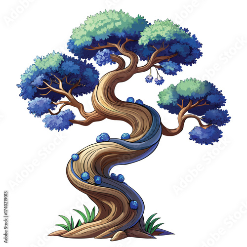 Twisted juniper tree with dense, scale-like foliage and a highly irregular, artistic growth habit, perfect for minimalist landscape design.