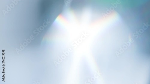 Sunshine in a Thick Prism. Loop. The light passes through the facets of a slowly rotating diamond and creates repetitive sparkling highlights and rainbow colors