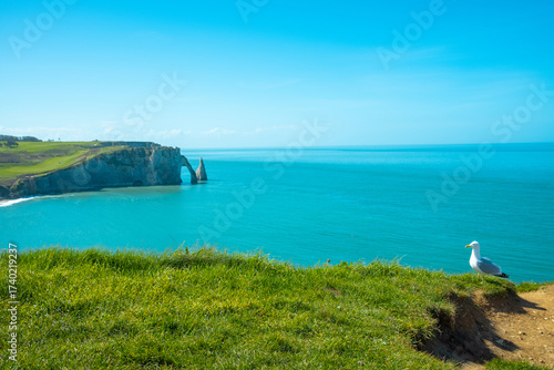Seascape in Étretat, Normandy, France – Famous Cliffs and Coastline