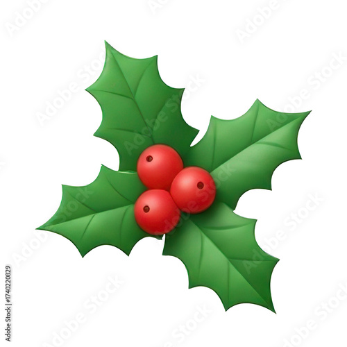 3d christmas holly sprig with vibrant red berries and lush green leaves
De Oppu Ni Unggul