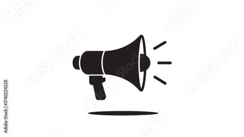Megaphone icon simple flat vector symbol for announcement and promotion isolated on white background