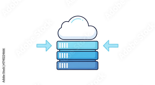 Vector art of cloud computing database server