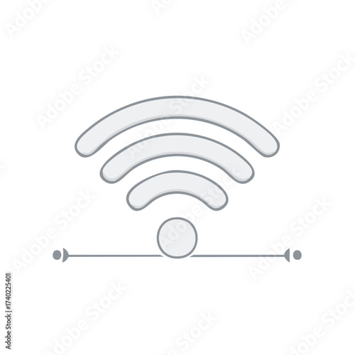 Minimalistic Wi-Fi signal icon showing the connection with the internet